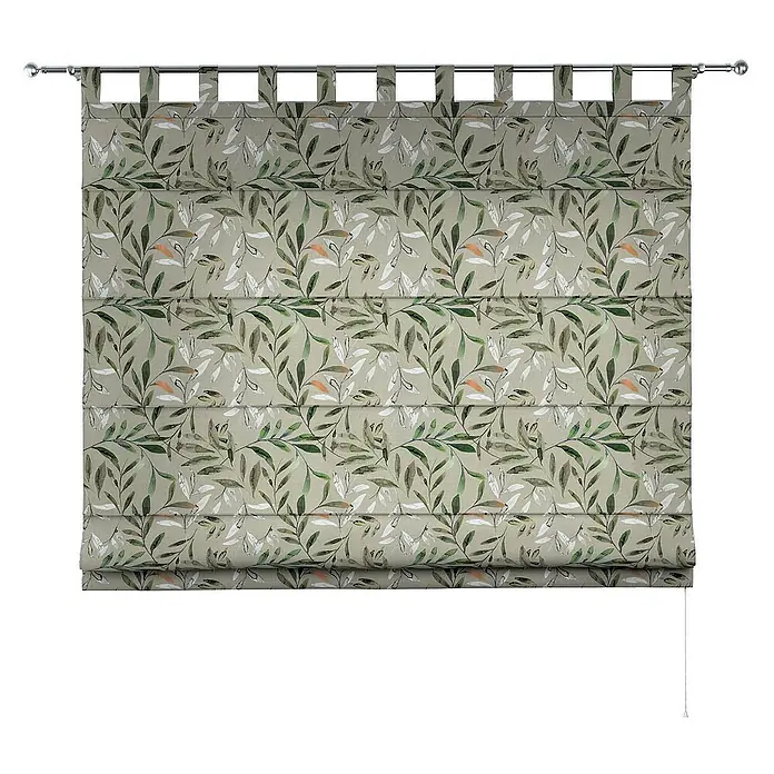 Dekoria Raffrollo -  - Dekorativer Roman Shade mit grünem Blattmuster. Der Stoff bietet einen klassischen Look und eine elegante Lichtfilterung für jeden Raum.