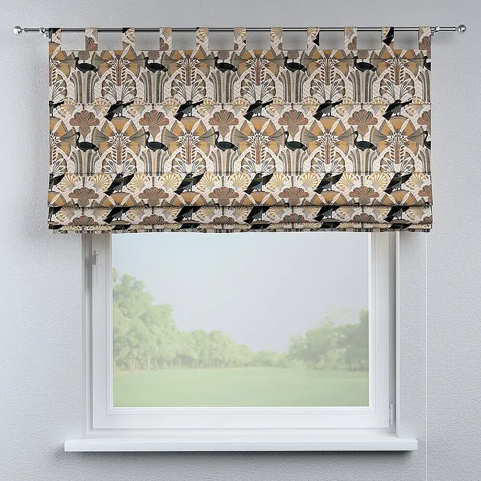Dekoria Raffrollo - B x H: 100 x 170 cm - Attraktiver Fenstervorhang mit Vogelmuster, ideal zur Dekoration und zum Schutz der Privatsphäre. Elegantes Design für ein stilvolles Ambiente.