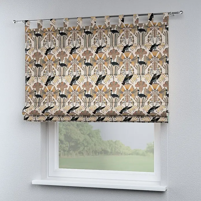 Dekoria Raffrollo - B x H: 100 x 170 cm - Elegante, gemusterte Rollos mit Vogelmotiv. Schaffen Sie eine stimmungsvolle Atmosphäre mit diesen stilvollen Fensterdekorationen.
