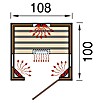 Weka Infrarotkabine 543 Gr.1  (1.700 W, 4 Keramikstrahler, 100 x 108 x 190 cm)
