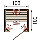 Weka Infrarotkabine 543 Gr.1  (1.700 W, 4 Keramikstrahler, 100 x 108 x 190 cm)