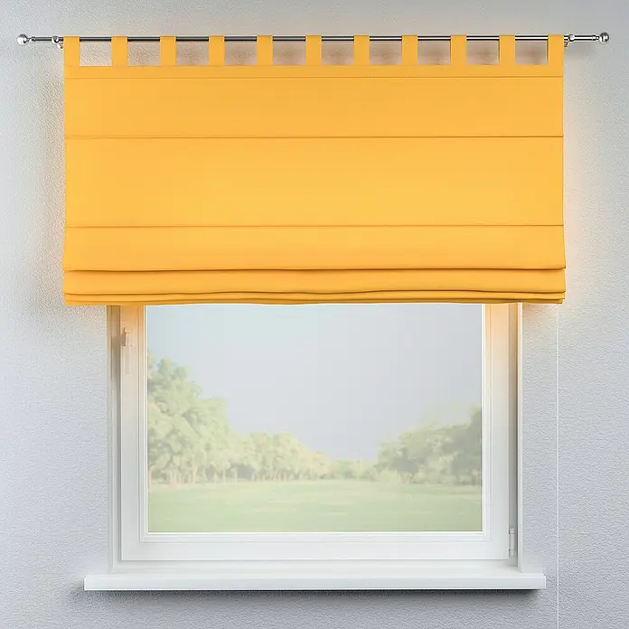 Dekoria Raffrollo - B x H: 130 x 170 cm - Gelbe Raffrollos mit Schlaufenaufhängung für eine sanfte Lichtfilterung. Der Stoff ist blickdicht und sorgt für Privatsphäre und eine angenehme Atmosphäre.