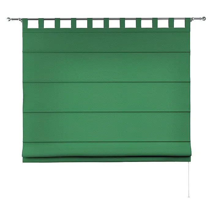 Dekoria Raffrollo - B x H: 130 x 170 cm - Grüne Raffrollos mit Schlaufenaufhängung an einer silbernen Gardinenstange. Die Fensterdekoration ist ein Blickfang für jeden Raum.