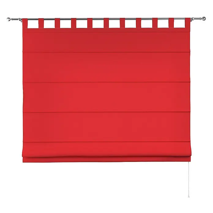 Dekoria Raffrollo - B x H: 130 x 170 cm - Rote Raffrollos für Fenster mit Schlaufenaufhängung und Zugschnur. Ideal als stilvoller Sicht- und Sonnenschutz.