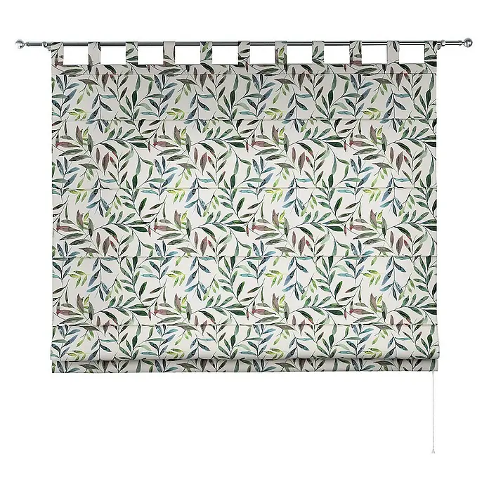 Dekoria Raffrollo - B x H: 130 x 170 cm - Dekorative Blätter-Raffrollos für stilvolle Fenstergestaltung mit modernem Design und praktischer Funktionalität.