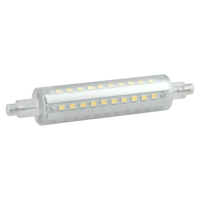 Voltolux Bombilla LED - R7s, No regulable, Blanco cálido, 1.100 lm, 10 W - Bombilla LED con carcasa transparente y contactos de pin. Ideal para sistemas de iluminación modernos, compacta y eficiente.