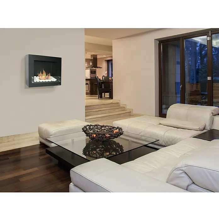 Purline Chimenea de bioetanol Bestbio Design B - L x An x Al: 20 x 70 x 60 cm, Negro - Chimenea de pared con fuego, elegante y moderna, un punto culminante para cualquier sala de estar. El complemento perfecto para horas acogedoras.