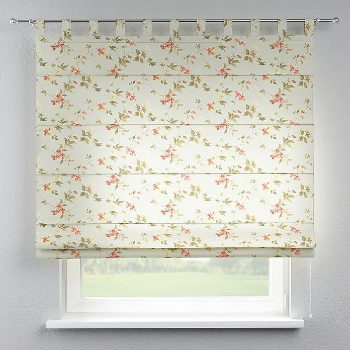 Dekoria Raffrollo - B x H: 100 x 170 cm - Diese stilvolle, blumengemusterte Raffgardine verleiht jedem Raum einen Hauch von Eleganz und Privatsphäre.