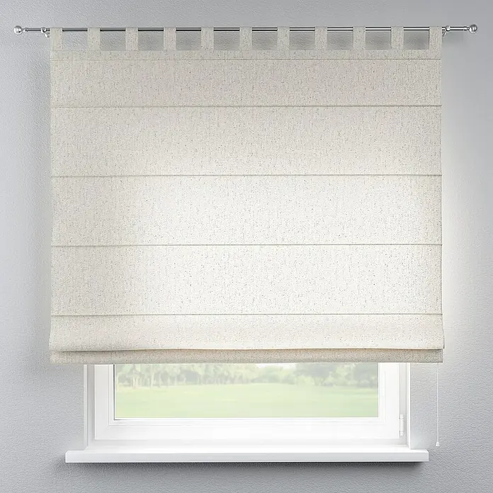 Dekoria Raffrollo - B x H: 100 x 170 cm - Das Leinenvorhang ist eine stilvolle Fensterdekoration. Die helle Farbe passt gut zu verschiedenen Einrichtungsstilen und bietet Privatsphäre.