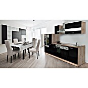Respekta Composición de cocina (Ancho: 310 cm, Con dispositivos eléctricos, Negro)