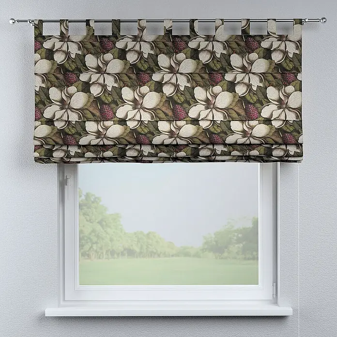 Dekoria Raffrollo - B x H: 100 x 170 cm - Dekoratives Blumenrollo mit schönen Blütenmotiven. Ein elegantes Rollo für stilvolle Fensterdekoration.