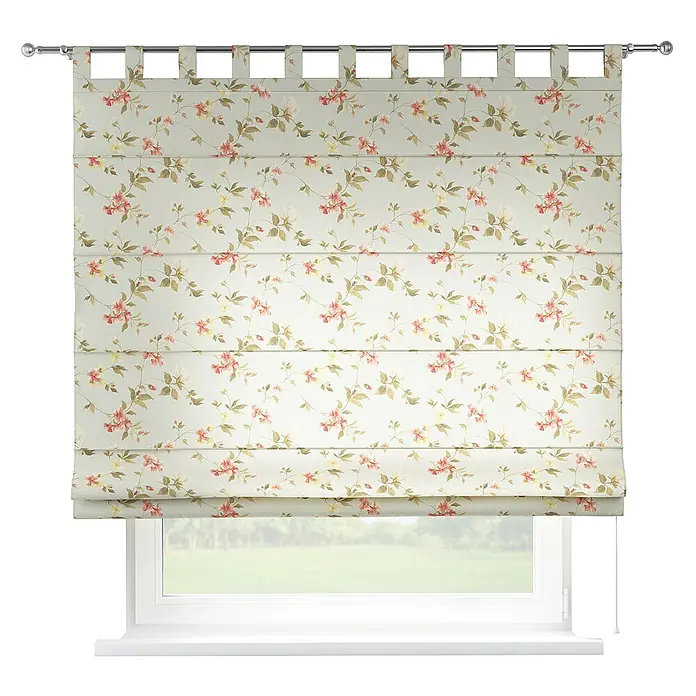 Dekoria Raffrollo - B x H: 120 x 160 cm - Elegantes Römisches Rollo mit floralem Muster, das jedem Raum einen Hauch von Romantik verleiht und das Fenster stilvoll dekoriert.