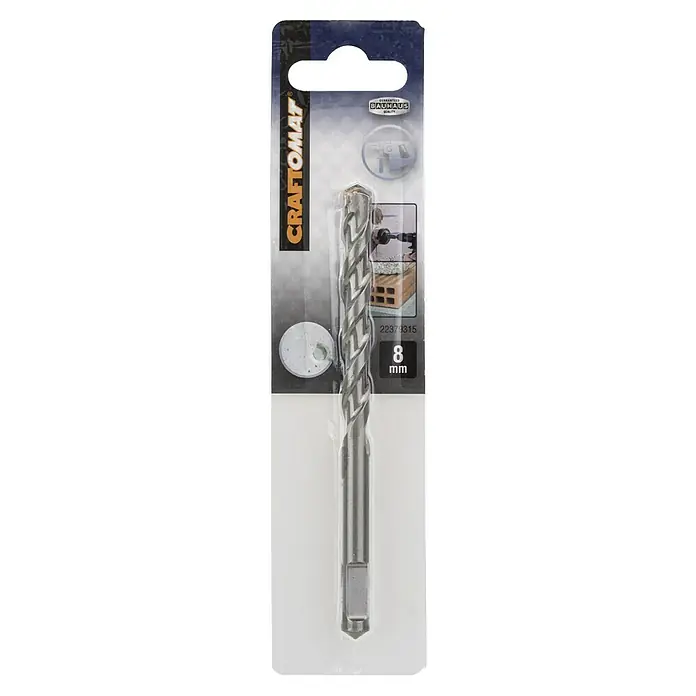 Craftomat Broca para hormigón y mampostería - Diámetro de la broca: 8 mm - Broca para martillo Craftomat de 8 mm empaquetada con vástago SDS-Plus, ideal para perforar materiales duros.