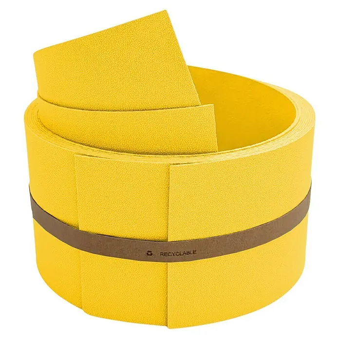 zaun|zu Sichtschutzstreifen Premium 1/2 Set Einzel - 2,55 m x 9,5 cm x 0,1 cm, Gelb - Gelbe Antirutschmatte in Rolle, gehalten von einem recyclebaren Papierband, ideal für sichere Böden und Treppen.
