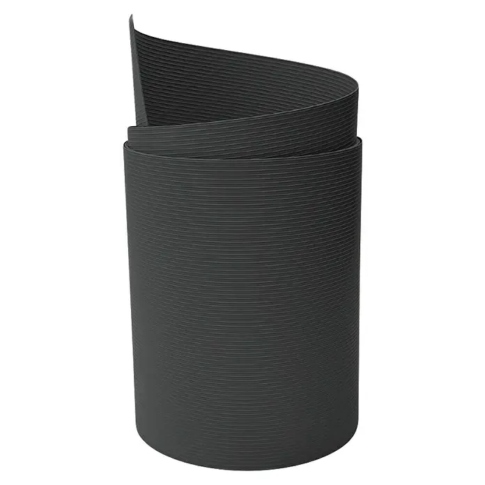 zaun|zu Sichtschutzstreifen Rille Maxi - 2,05 m x 24 cm x 0,12 cm, Anthrazit - Das Produkt ist eine flexible und robuste Kabeldurchführung in dunklem Grau, ideal für diverse Anwendungen im Kabelmanagement.