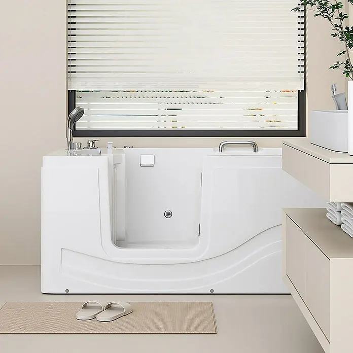 Home Deluxe Badewanne VITAL M - Weiß - Weisse Badewanne mit Türöffnung für einfachen Einstieg, ideal für altersgerechte Badezimmer.