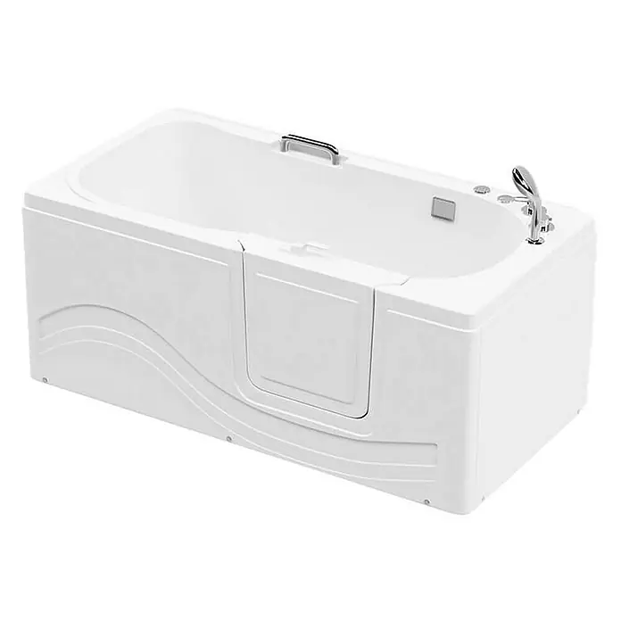 Home Deluxe Badewanne VITAL M - Weiß - Weisse Badewanne mit Tür zum einfachen Ein- und Ausstieg, ideal für Senioren oder Menschen mit eingeschränkter Mobilität.