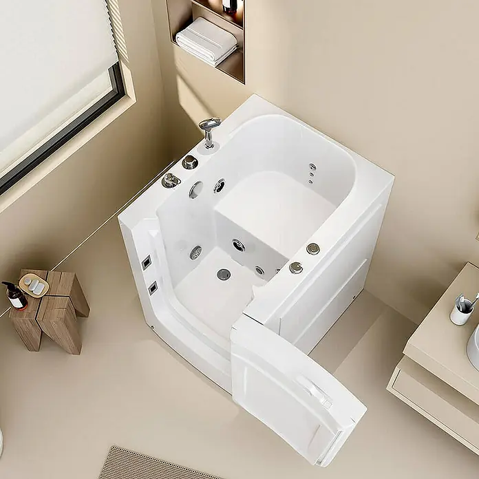 Home Deluxe Badewanne VITAL L - Weiß - Die Badewanne mit Tür bietet Komfort und Sicherheit. Das Design ist modern und die Wanne ist leicht zugänglich.