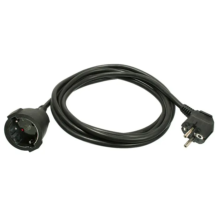 as-schwabe Verlängerungskabel H05VV-F 3G1,5 - 25 m, Schwarz, IP20, H05VV-F - Schwarzes Stromkabel mit Eurostecker und Kupplung für Geräte, ideal für den flexiblen Einsatz verschiedener Elektrogeräte im Haushalt.
