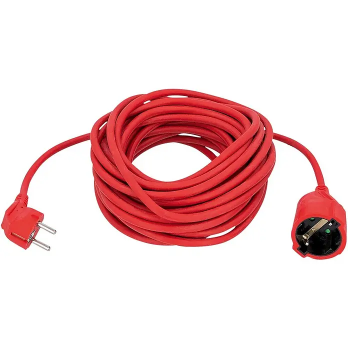 as-schwabe Verlängerungskabel H05VV-F 3G1,5 - 10 m, Rot, IP20, H05VV-F - Eine rote Kabeltrommel mit Stecker und Kupplung, ideal für den flexiblen Einsatz im Innen- und Außenbereich. Praktisch und sofort einsatzbereit.