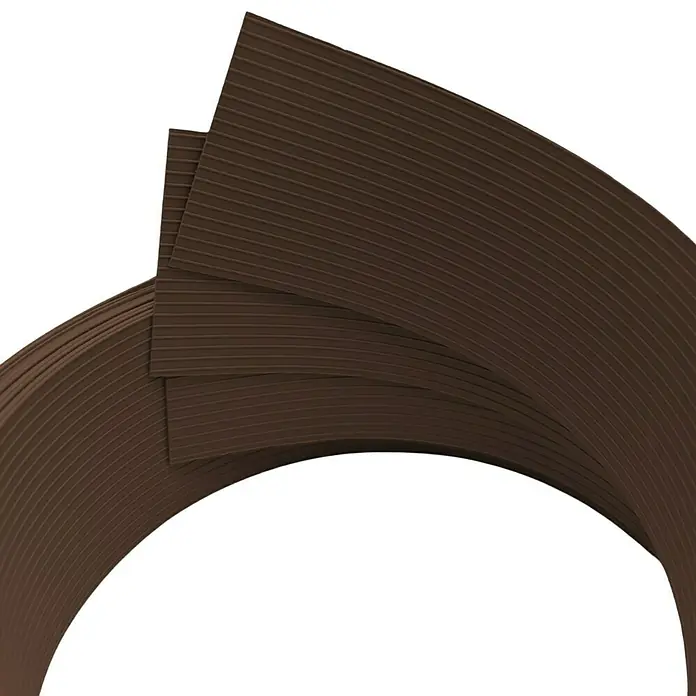 zaun|zu Sichtschutzstreifen Rille Drittel Set - 2,55 m x 6,3 cm x 0,1 cm, Braun - Braune, gerippte Dichtungsstreifen aus Gummi, die sich biegen und stapeln, ideal zum Abdichten von Fenstern und Türen.