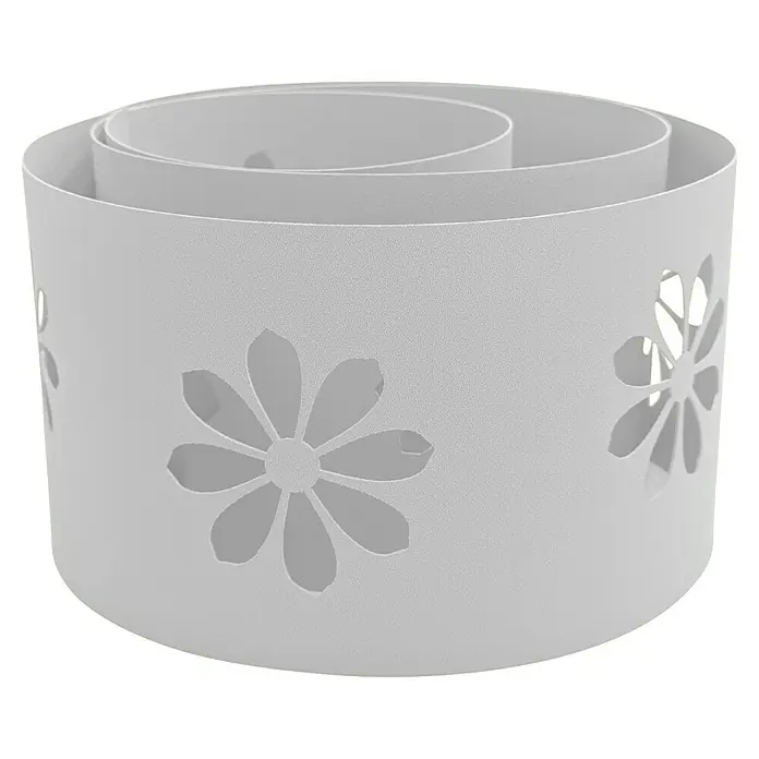 zaun|zu Sichtschutzstreifen Premium - 19 x 0,1 cm, Weiß, Sonnenblumen- Design - Dekorativer weißer Kerzenhalter mit ausgestanzten Blumenmotiven, ideal für stimmungsvolles Licht in jedem Raum.