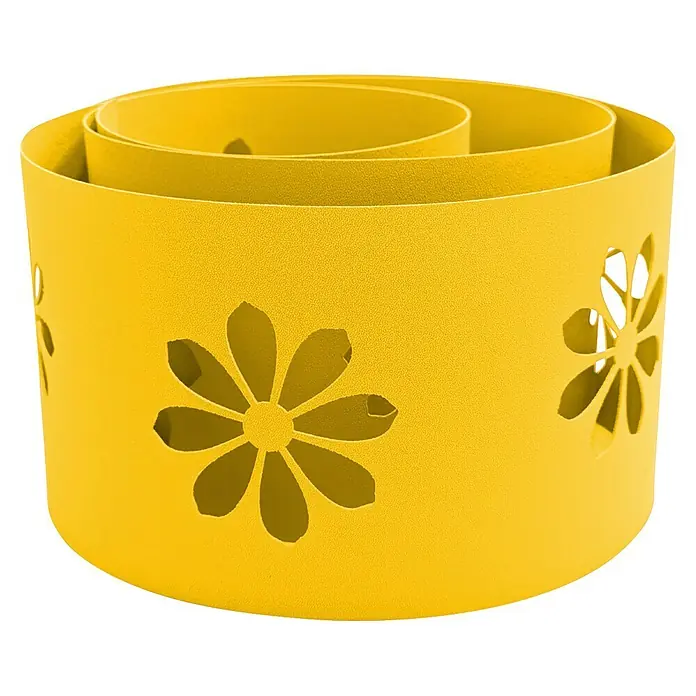 zaun|zu Sichtschutzstreifen Premium - 19 x 0,1 cm, Gelb, Sonnenblumen- Design - Gelbe Pflanzgefäß-Dekoration.