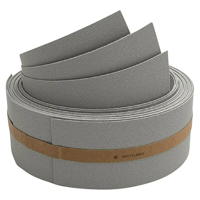 zaun|zu Sichtschutzstreifen Premium 1/3 - 2,55 m x 6,3 cm x 0,1 cm, Steingrau - Graue, recycelbare Bordüre auf einer Rolle, ideal zum Abdecken von Kanten und zum Schutz von Oberflächen. Vielseitig und nachhaltig.