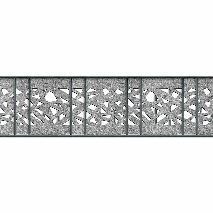 zaun|zu Sichtschutzstreifen Design Graphic - 2,6 m x 19 cm x 0,1 cm, Hellgrau - Geräuschabsorbierende Raumteiler-Paneele mit modernem, abstraktem Design für Büros oder Wohnräume. Reduziert Lärm und verbessert die Raumakustik.