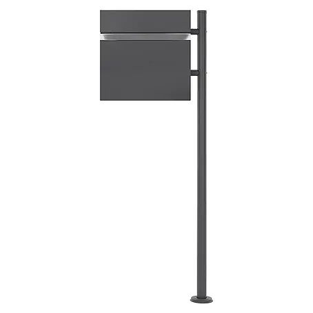 ECD Germany  Standbriefkasten Briefkastenanlage mit Ständer Anthrazit 120cm Mailbox mit Pfosten