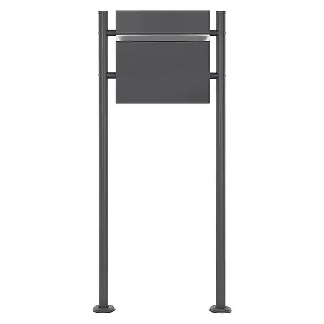 ECD Germany  Standbriefkasten Briefkastenanlage mit Ständer Anthrazit 120cm Mailbox mit Pfosten