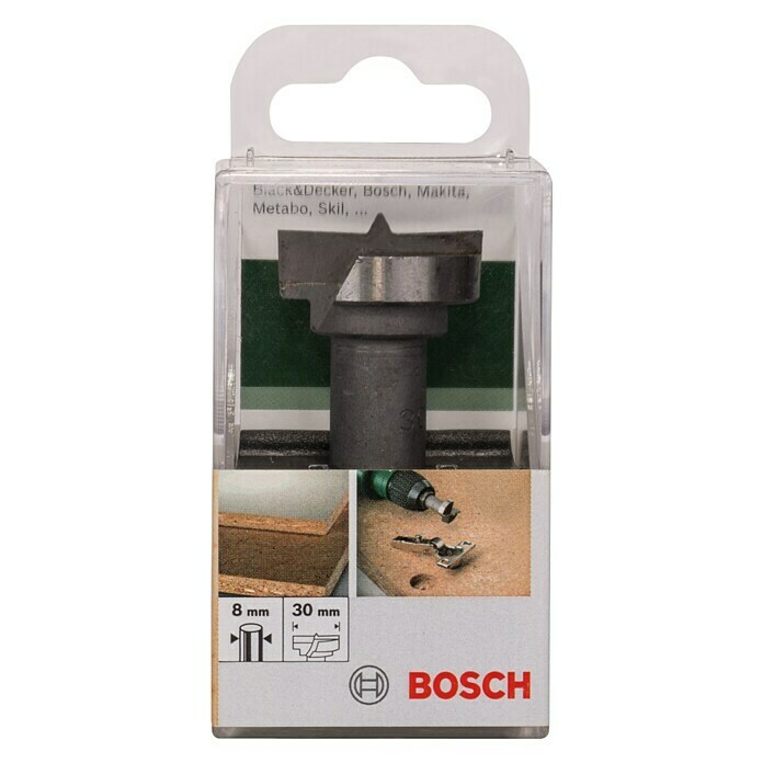 Bosch Broca para bisagras (Diámetro: 30 mm, Dos aristas de corte)