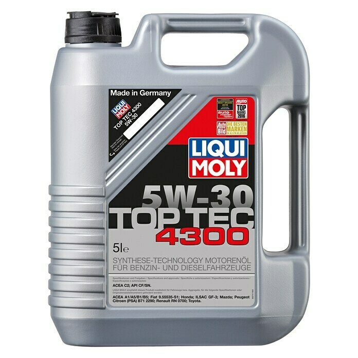 Liqui Moly Motoröl Top Tec 4300 (5W-30, 5W-30, 5 l)