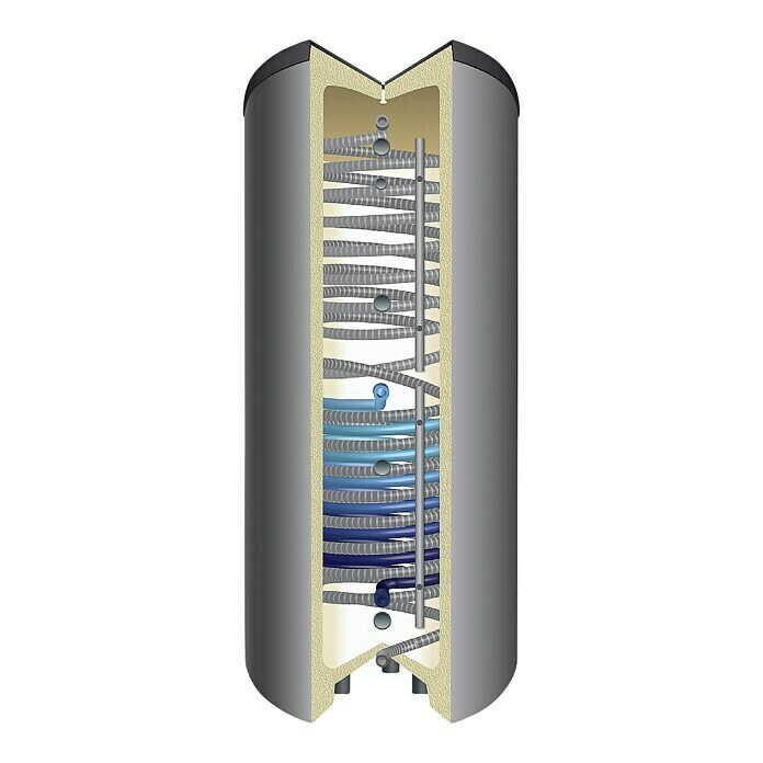 Sunset Solaranlage Sunsol 8 HZ/2Mit Frischwasserspeicher 825 l, Kollektorfläche: 15,06 m², Geeignet für: 2 - 6 Personen (Einfamilien- oder Mehrfamilienhaus) Front View