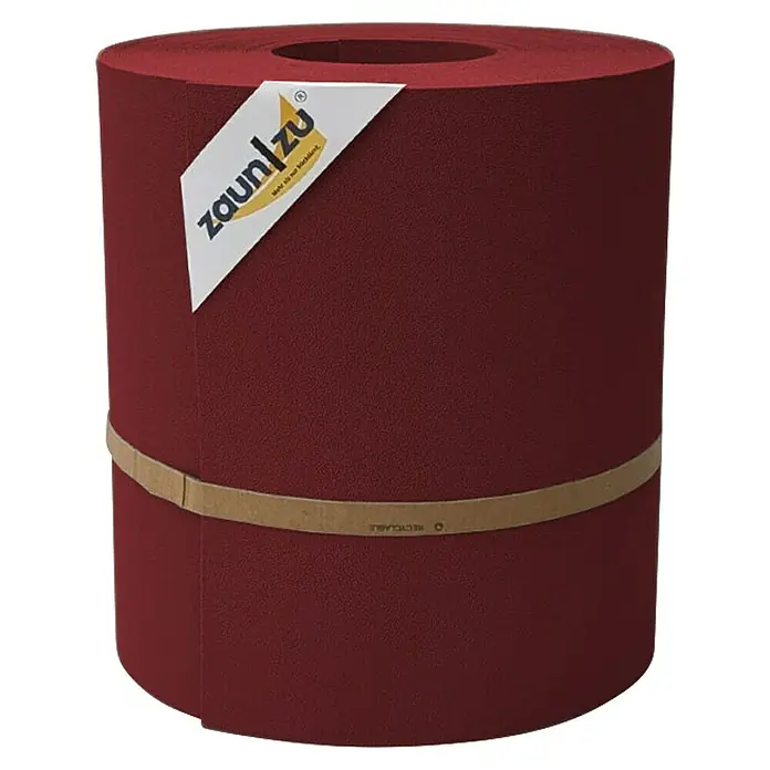 zaun|zu Sichtschutzstreifen Premium Maxi - L x B x H: 26 m x 24 cm x 0,1 cm, Bordeauxrot - Zaunblende auf Rolle, bordeauxrot, mit Papierband und Logoetikett, ideal für Gartenzäune und Sichtschutz.