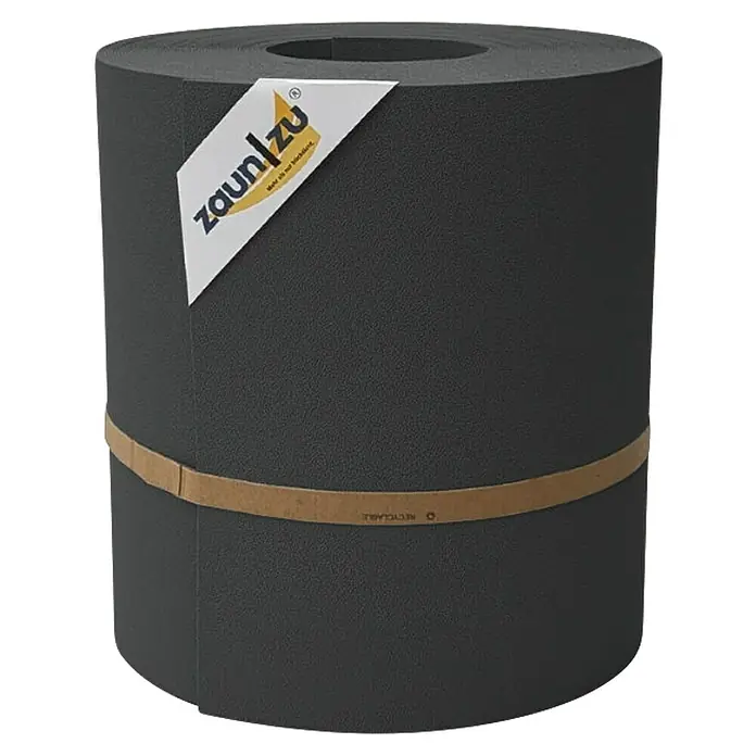 zaun|zu Sichtschutzstreifen Premium Maxi - L x B x H: 26 m x 24 cm x 0,1 cm, Anthrazit - Rolle Zaunfolie "Zaun/zu" in Anthrazit mit Banderole, die die Recycelbarkeit hervorhebt. Ideal für Sichtschutz.
