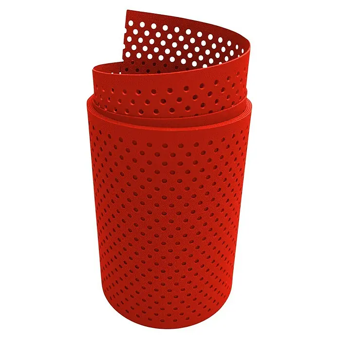 zaun|zu Sichtschutzstreifen Premium Gelocht 15% - 2,55 m x 19 cm x 0,1 cm, Rot - Rote, perforierte Bandrolle. Ideal für Verpackungen und Dekorationen mit einer einzigartigen Optik.