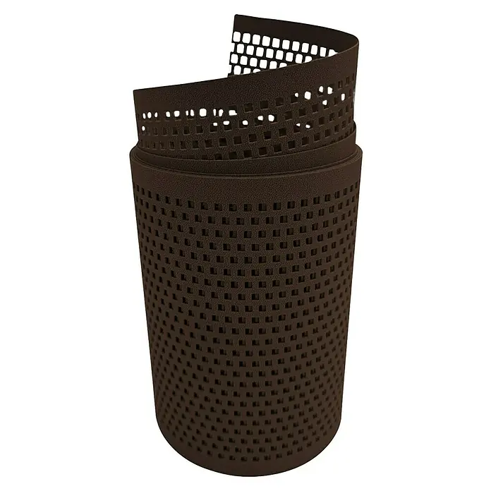 Sichtschutzstreifen Zaun|Zu Quadratisch - 2,55 m x 19 cm x 0,1 cm, Braun - Braune, perforierte Rollmatte für vielseitige Anwendungen. Robust und flexibel, ideal für verschiedene Projekte.
