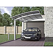 Ximax Carport Portoforte 80 (4,9 x 2,7 m, Einfahrtshöhe: Max. 2,2 m, Edelstahloptik, Schneelast: 100 kg/m²)