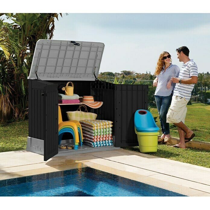 Keter Zaboj za shranjevanje Store it out Midi  (Do x Š x V: 74 x 130 x 110 cm, Plastika, Sive barve/črne barve) | 7443 - Gerätehäuser Kunststoff | IAGD - Gartenhäuser | IAG - Außenbereichsausstattung | IA - Gartenhartware | I - Stadtgarten | BAUHAUS