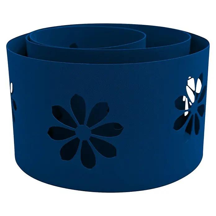 zaun|zu Sichtschutzstreifen Premium - 19 x 0,1 cm, Enzianblau, Sonnenblumen- Design - Dieser blauer Kerzenhalter mit Blumendesign ist eine stilvolle Dekoration für jeden Raum. Das durchbrochene Muster sorgt für gemütliches Licht.