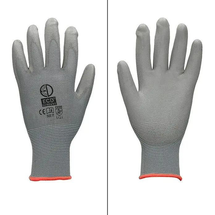ECD Germany Arbeitshandschuhe 4er Set Mechanikerhandschuhe Größe: S atmungsaktiv & rutschfest - Grau, Polyester - Ein Paar graue ECD Germany Schutzhandschuhe, die ideal für Arbeiten in verschiedenen Bereichen sind. Mit guter Passform und hohem Tragekomfort.