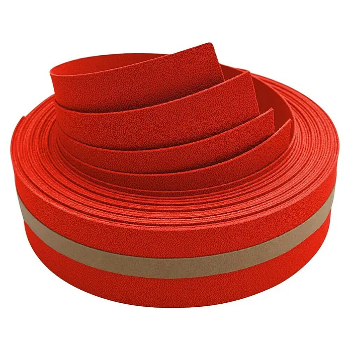 zaun|zu Sichtschutzstreifen Premium 1/4 Set - 2,55 m x 4,7 cm x 0,1 cm, Rot - Rotes Lenkerband für Fahrräder, aufgerollt und mit Textur versehen, ideal für Komfort und Griffigkeit beim Radfahren.