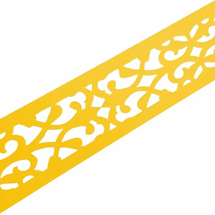 zaun|zu Sichtschutzstreifen Premium Oriental Design - 2,55 m x 19 cm x 0,1 cm, Gelb - Gelbes Zierband mit filigranem Muster. Das dekorative Band eignet sich hervorragend zum Basteln und Verschönern von Geschenken.