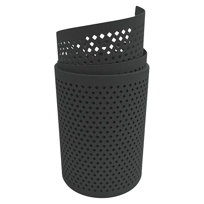 zaun|zu Sichtschutzstreifen Premium Gelocht Diamant - 2,55 m x 19 cm x 0,1 cm, Anthrazit - Aufgerolltes, schwarzes Lenkerband mit Rautenmuster. Das perforierte Griffband bietet Komfort und Halt für Radfahrer.
