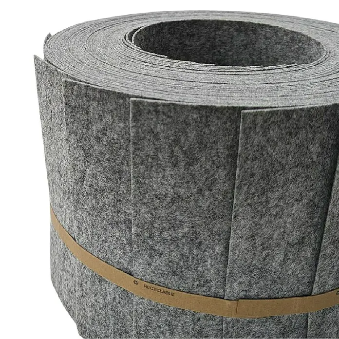zaun|zu Sichtschutzstreifen Design Hellgrau - 2,55 m x 19 cm x 0,2 cm, Hellgrau, 10 Stk. - Aufgerollte, graue, recycelbare Filzmatte, die sich ideal für Bastelprojekte und als Schallschutz eignet.