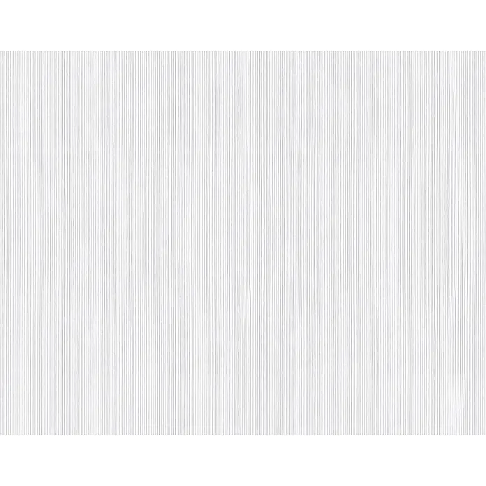 Atlantis Design Vliestapete Längsstruktur - Weiß, Uni, 10,05 x 0,53 m - Feine, vertikale Linien auf weißem Grund erzeugen eine subtile Textur für minimalistische Designs und Hintergründe.