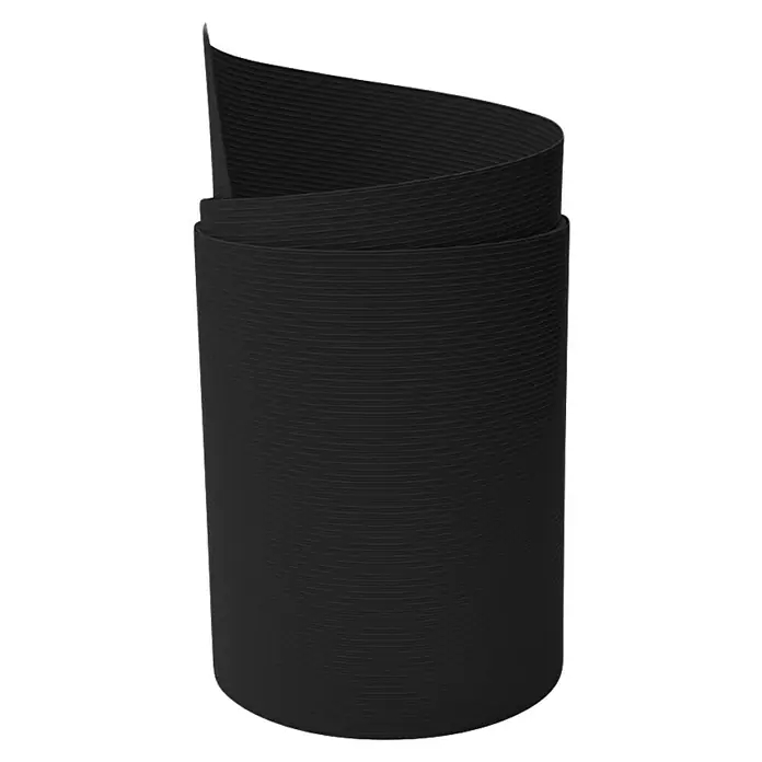 zaun|zu Sichtschutzstreifen Rille Maxi - 2,05 m x 24 cm x 0,12 cm, Tiefschwarz - Schwarze, gerippte Stoffrolle, ideal für Bastelarbeiten, Modeaccessoires und Heimtextilien. Vielseitig und stilvoll!