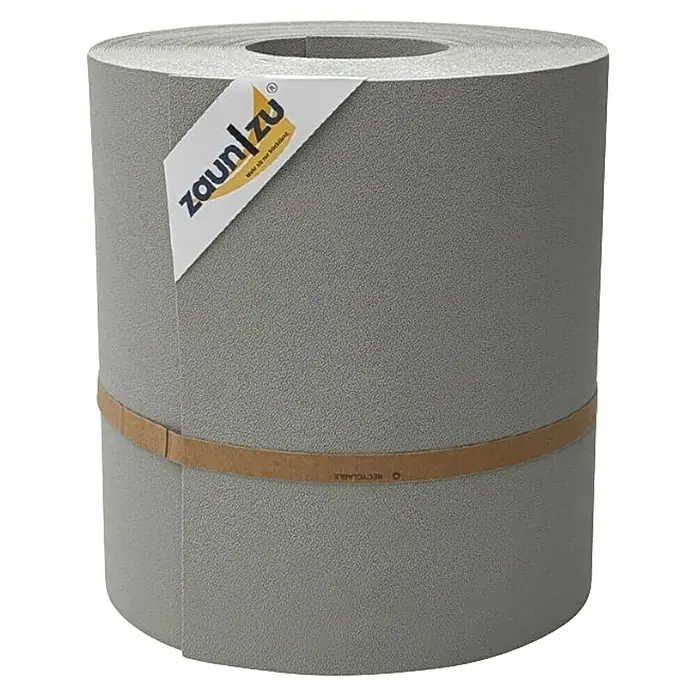 zaun|zu Sichtschutzstreifen Premium Maxi - L x B x H: 26 m x 24 cm x 0,1 cm, Steingrau - Graue Zaunblende Rolle mit Banderole und Papierband. Effektiver Sichtschutz für Zäune und Balkone, einfache Montage und langlebig.