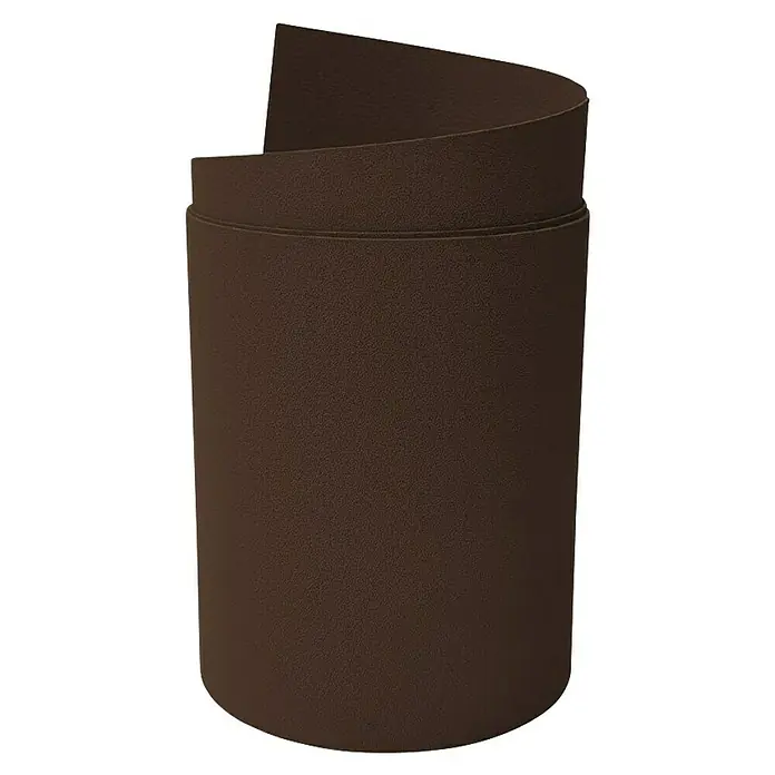 zaun|zu Sichtschutzstreifen Premium Maxi - L x B x H: 2,05 m x 24 cm x 0,1 cm, Braun - Nahaufnahme eines braunen Pflanzgefäßes mit gewundener Oberseite.